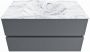 Mondiaz VICA-DLUX 90cm badmeubel onderkast Plata 2 lades. Inbouw wastafel CLOUD midden 1 kraangat kleur Glace. - Thumbnail 2