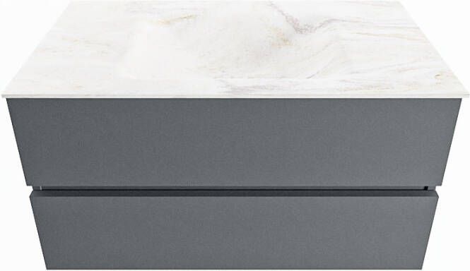 Mondiaz VICA-DLUX 90cm badmeubel onderkast Plata 2 lades. Inbouw wastafel CLOUD midden 1 kraangat kleur Ostra.