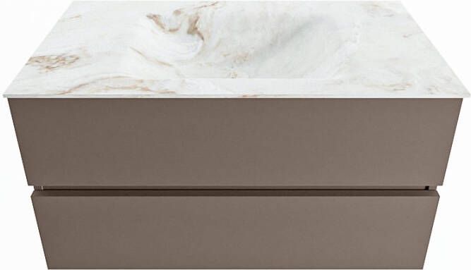 Mondiaz Vica Dlux badmeubel 90cm Smoke Cloud wastafel Frappe midden zonder kraangat