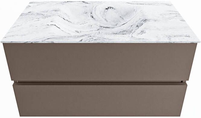 Mondiaz Vica Dlux badmeubel 90cm Smoke Cloud wastafel Glace midden met 1 kraangat