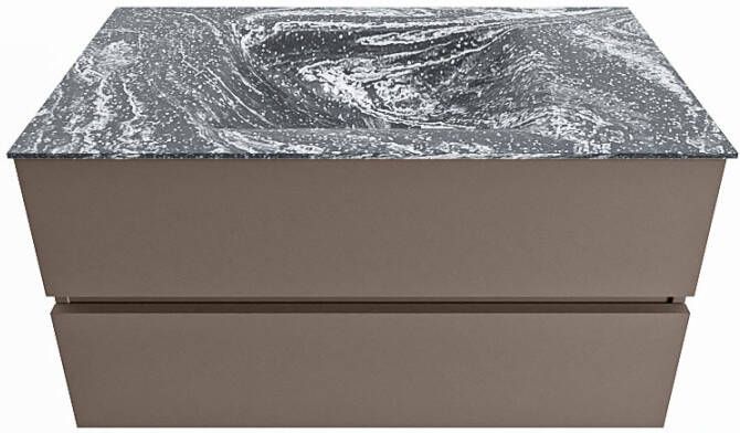 Mondiaz Vica Dlux badmeubel 90cm Smoke Cloud wastafel Lava midden met 1 kraangat