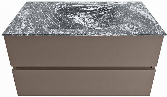 Mondiaz Vica Dlux badmeubel 90cm Smoke Cloud wastafel Lava midden zonder kraangat