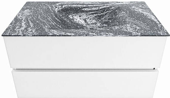 Mondiaz VICA-DLUX 90cm badmeubel onderkast Talc 2 lades. Inbouw wastafel CLOUD midden 1 kraangat kleur Lava. - Foto 2