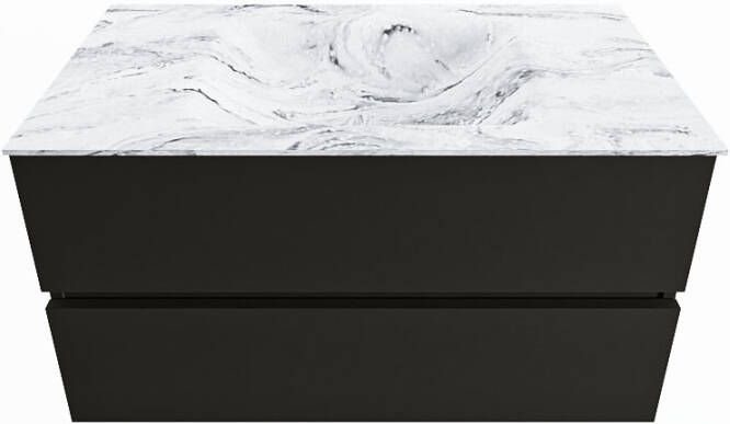 Mondiaz Vica Dlux badmeubel 90cm Urban Cloud wastafel Glace midden zonder kraangat