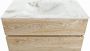 Mondiaz VICA-DLUX 90cm badmeubel onderkast Washed Oak 2 lades. Inbouw wastafel CLOUD midden 1 kraangat kleur Frappe. - Thumbnail 2