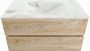 Mondiaz VICA-DLUX 90cm badmeubel onderkast Washed Oak 2 lades. Inbouw wastafel CLOUD midden zonder kraangat kleur Frappe. - Thumbnail 2