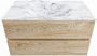 Mondiaz VICA-DLUX 90cm badmeubel onderkast Washed Oak 2 lades. Inbouw wastafel CLOUD midden 1 kraangat kleur Glace. - Thumbnail 2