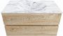 Mondiaz VICA-DLUX 90cm badmeubel onderkast Washed Oak 2 lades. Inbouw wastafel CLOUD midden zonder kraangat kleur Glace. - Thumbnail 2