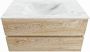 Mondiaz VICA-DLUX 90cm badmeubel onderkast Washed Oak 2 lades. Inbouw wastafel CLOUD midden 1 kraangat kleur Opalo. - Thumbnail 2