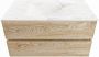 Mondiaz VICA-DLUX 90cm badmeubel onderkast Washed Oak 2 lades. Inbouw wastafel CLOUD midden 1 kraangat kleur Ostra. - Thumbnail 2