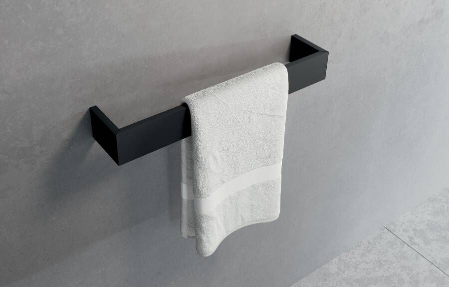 Novellini Frame Handdoekhouder 60x9x6 cm Mat Zwart