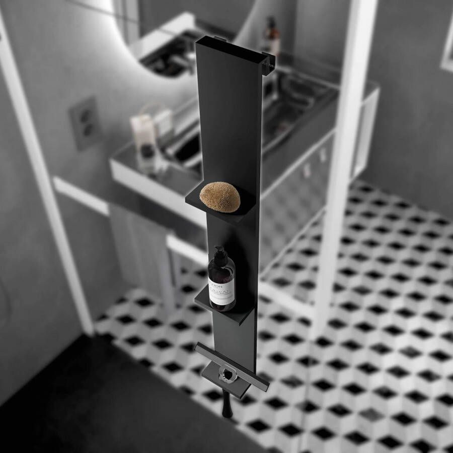 Novellini Tweedekans Frame Hangende Planchets 12x7 2x76 cm Mat Zwart 02269