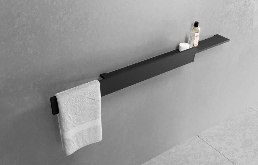 Novellini Frame planchet met front links incl handdoekhouder mat zwart