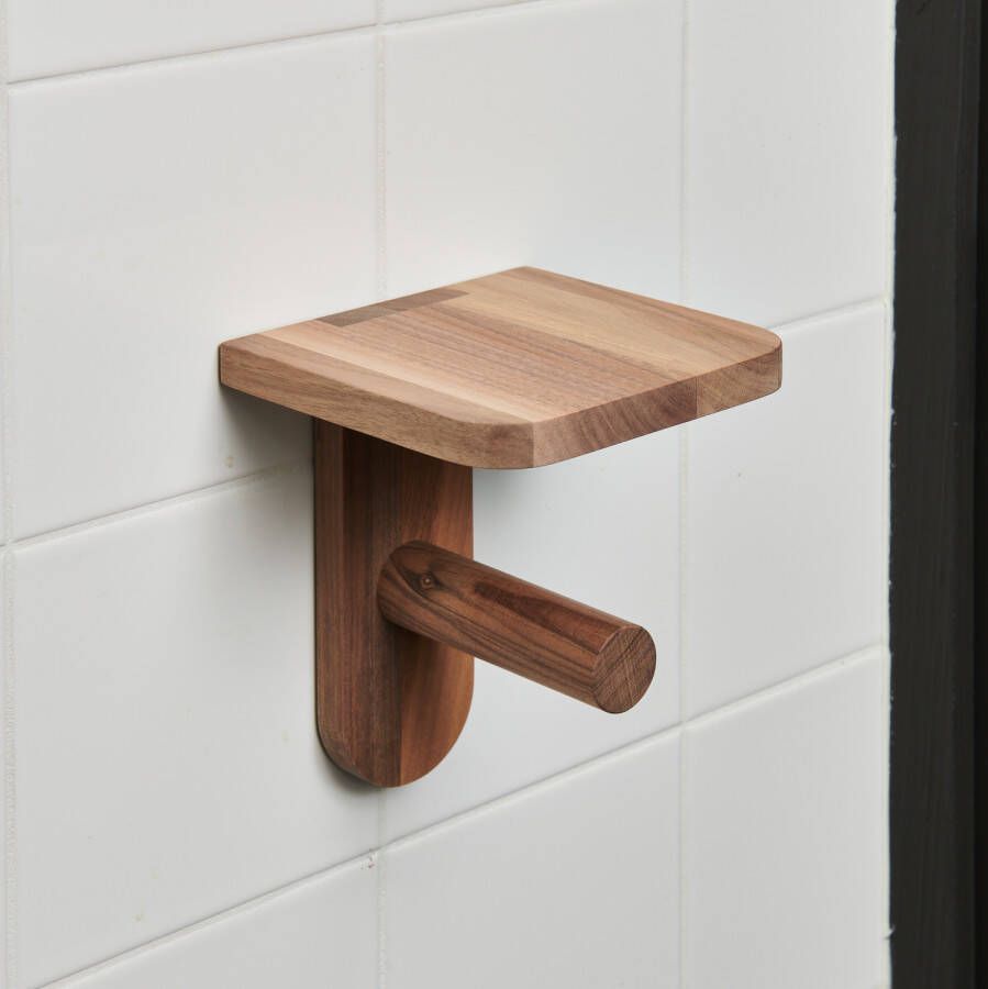 Pilat&Pilat Aljo toilethouder massief walnoot