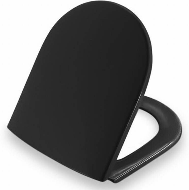 PRESSALIT Objecta D closetzitting met deksel en Polygiene. Voorzien van BR7 Uni-flex scharnier. Kleur: zwart - Foto 2