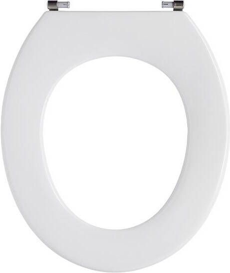 PRESSALIT Projecta closetzitting Polygiene zonder deksel. Met RVS BY3 scharnier. Kleur wit.