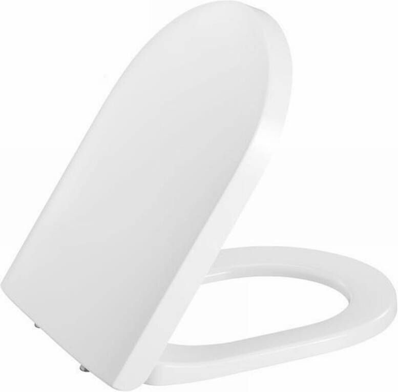 PRESSALIT Tivoli closetzitting met deksel soft close incl. scharnieren D15 in roestvrij staal. Kleur wit. - Foto 2