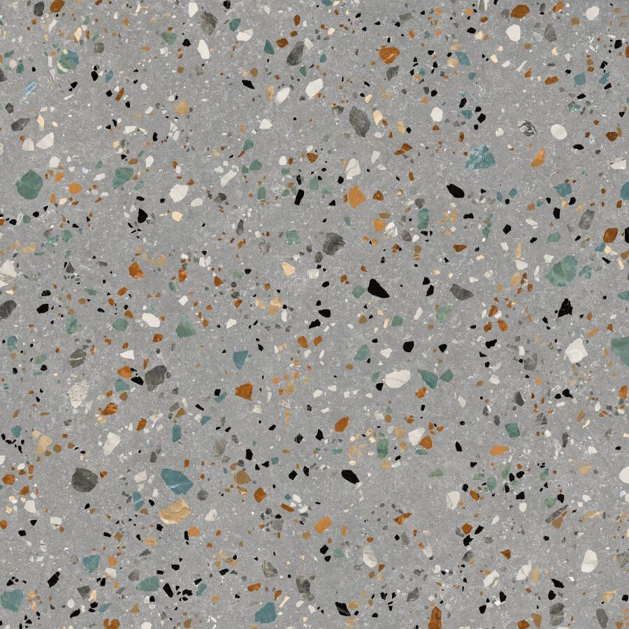 Prissmacer Cerámica Gobi wand- en vloertegel 60x60cm 10mm Vierkant gerectificeerd Terrazzo Grijs mat SW07312440-2
