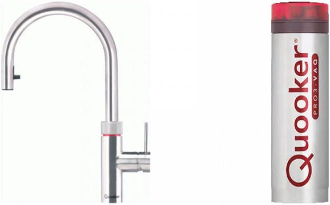 Quooker Flex kokend water keukenmengkraan RVS met Pro3 boiler