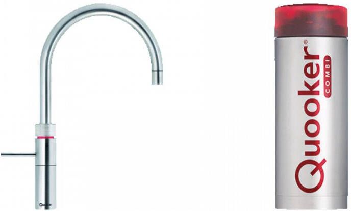 Quooker Fusion Round kokend water keukenmengkraan RVS met Combi boiler