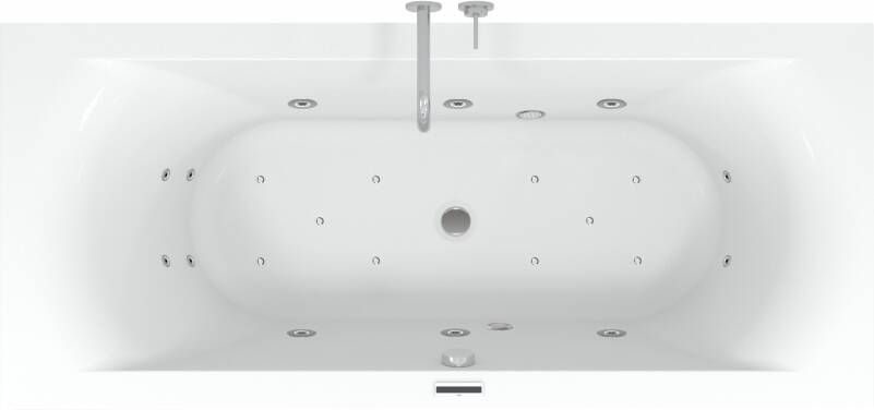 Riho Easypool 3.1 Lima whirlpoolbad rechts 190x90cm hydro 6+4+2 aero 10 colour speaker touch bediening inclusief poten en afvoer wit B053004005