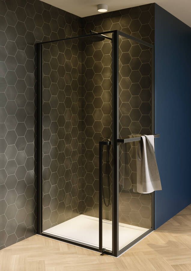 Riho Douchecabine Lucid GD201 Omkeerbaar Verstelbaar Aluminium 200x100x80 cm Mat Zwart