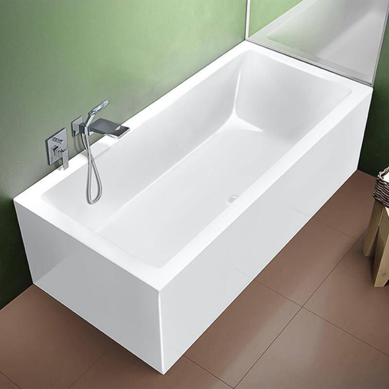 Riho Rethink Cubic Plug&Play halfvrijstaand bad 180x80cm acryl wit links