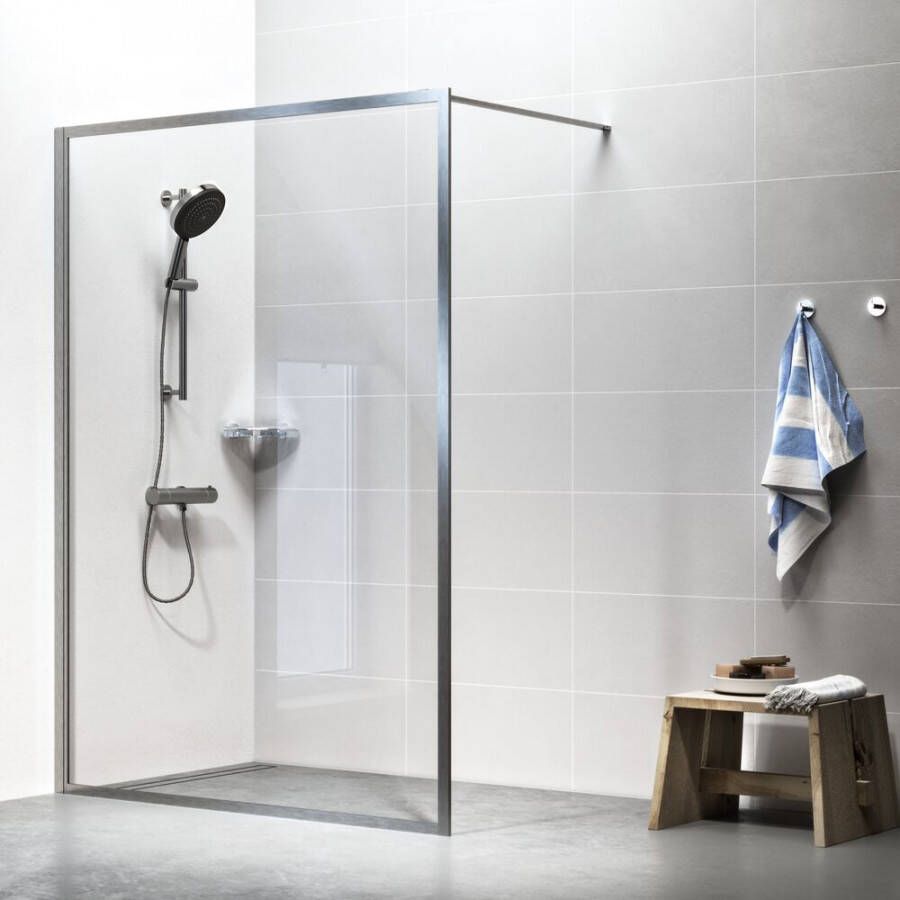 Sealskin Contour inloop douche type A3 88 cm breed 200 cm hoog RVS 6 mm helder veiligheidsglas CCDA30886325100