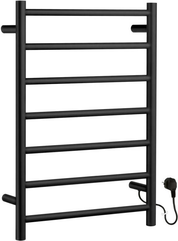 Smedbo Dry Handdoekradiator 50x68.9cm ophangen RVS Mat Zwart FB700