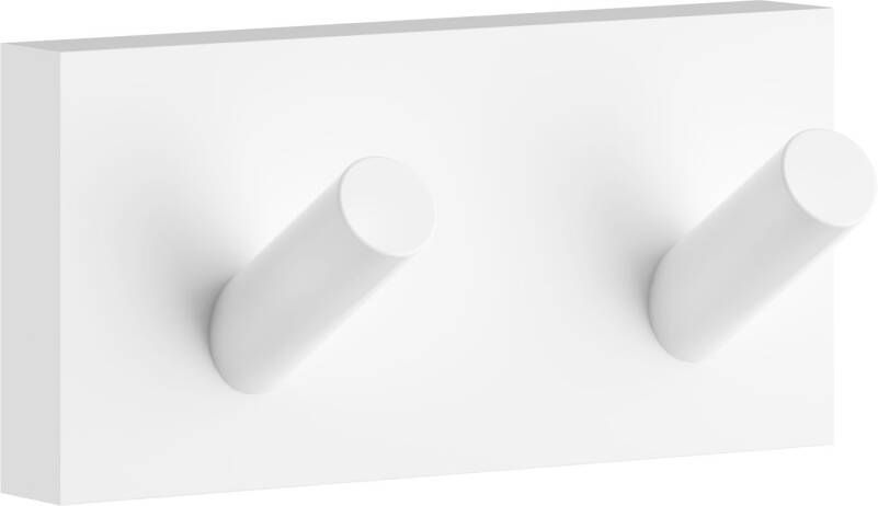 Smedbo House Handdoekhouder 9x4x3.5cm zelfklevend boren Massief messing Mat Wit RX356