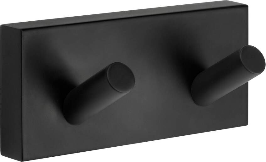 Smedbo House Handdoekhouder 9x4cm zelfklevend boren Massief messing Mat Zwart RB356