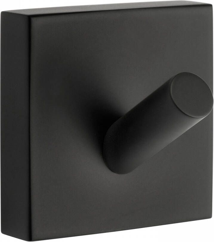 Smedbo House Handdoekhouder 4.5x4.5cm zelfklevend boren Massief messing Mat Zwart RB355