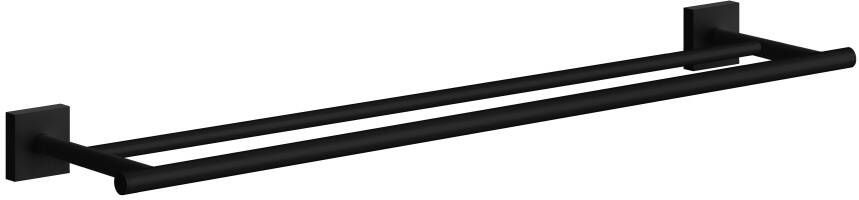 Smedbo House Handdoekhouder zelfklevend boren Massief messing Mat Zwart RB3364