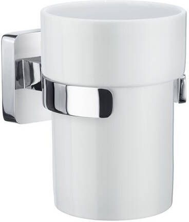 Smedbo Ice Bekerhouder 7x10.1x8cm zelfklevend boren Massief messing Chroom Porcelein OK343P - Foto 2