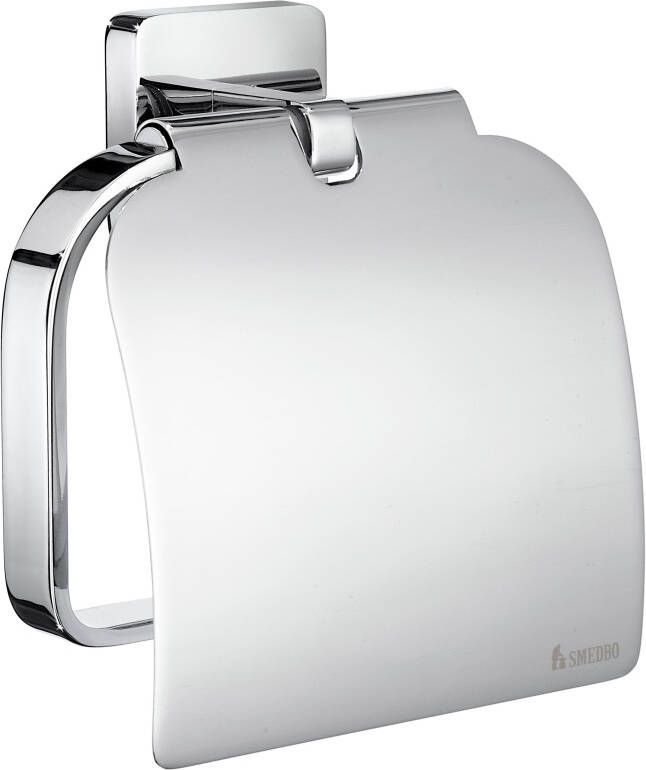 Smedbo Ice Toiletrolhouder 11.8x14x4cm zelfklevend boren Massief messing Chroom OK3414