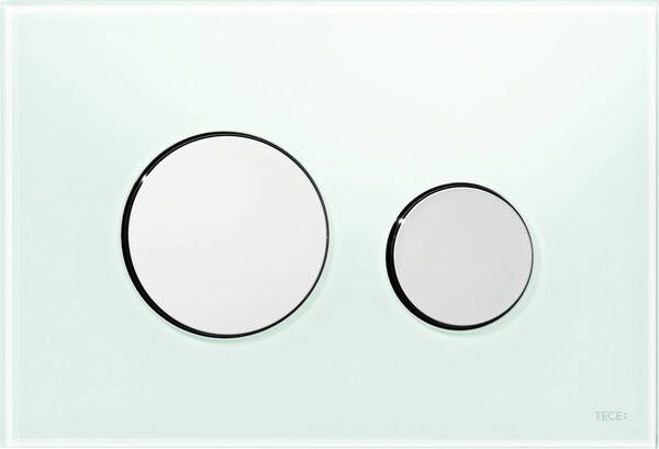TECE Loop bedieningsplaat glas mintgroen toetsen glanzend chroom