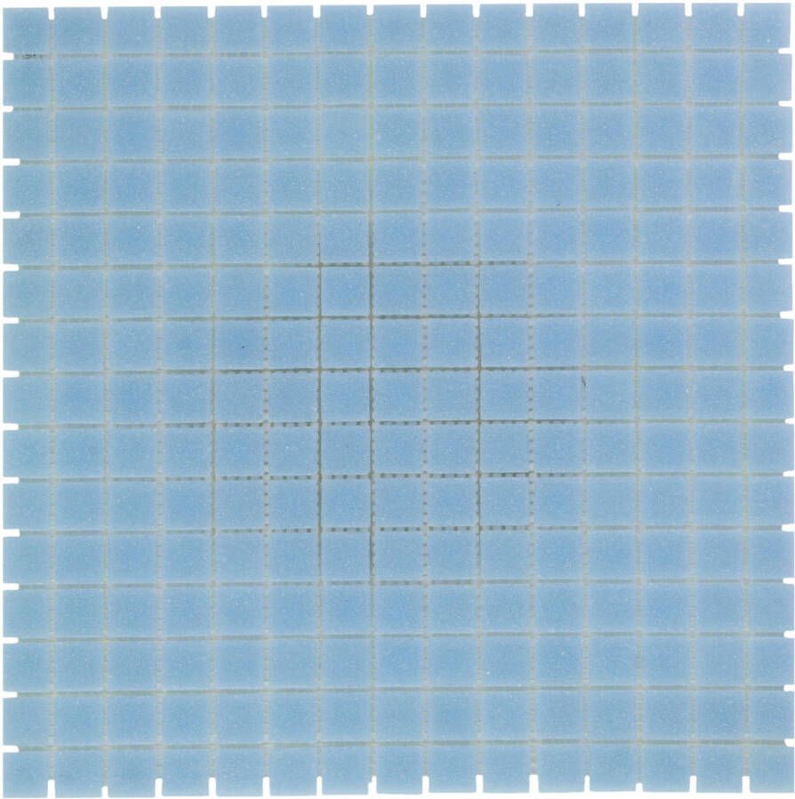 The Mosaic Factory Amsterdam mozaïektegel 32.2x32.2cm wand en vloertegel Vierkant Glas Light Blue Mat GM09 - Foto 2