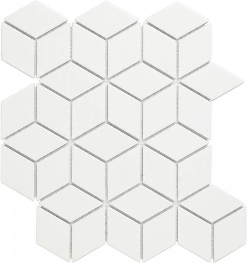 The Mosaic Factory Paris mozaïektegel 26.6x30.5cm wand en vloertegel Overig Porselein White Mat PACU140 - Foto 2