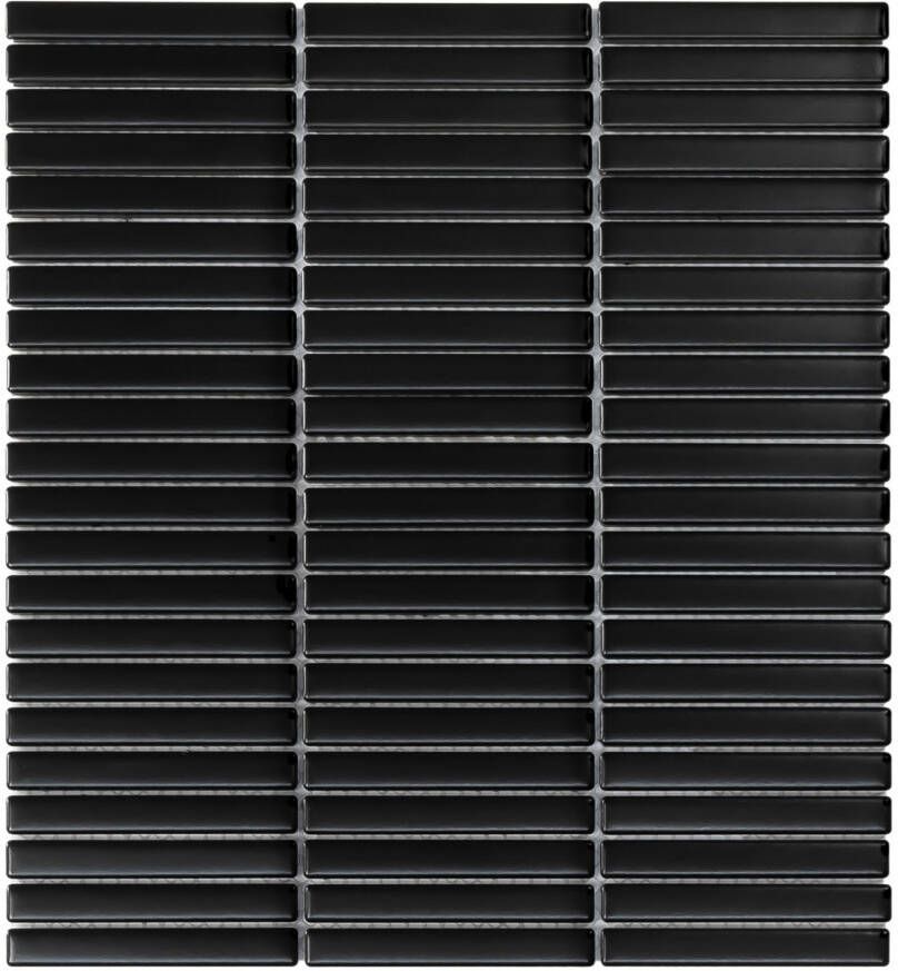 The Mosaic Factory Sevilla mozaïektegel 28.2x30.8cm wand en vloertegel Rechthoek Porselein Black Mat SEF12925
