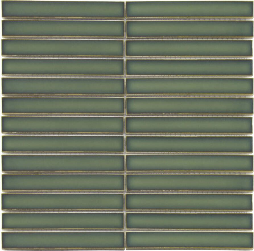 The Mosaic Factory Sevilla mozaïektegel 29.6x29.9cm wandtegel Rechthoek Porselein Forest Green Glans SEF20525