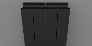 THERMRAD Alustyle radiator 1511W recht verticaal buis driehoekig 6 aansluitingen hxlxd 1833x400x95mm mat zwart