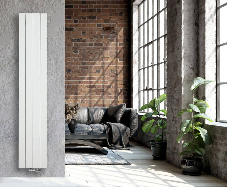 THERMRAD Alustyle radiator 1511W recht verticaal buis driehoekig 6 aansluitingen hxlxd 1833x400x95mm mat wit