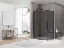 Van Rijn Products ST06350 douchecabine schuifdeur zij-instap 120x90cm rookglas zwart - Thumbnail 1
