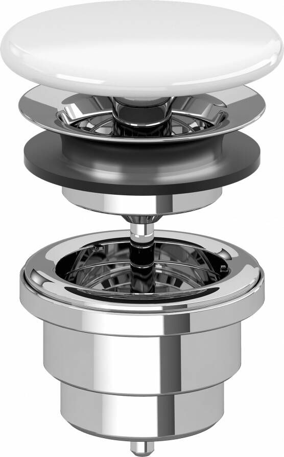 Villeroy & Boch afvoerplug niet afsluitbaar keramische deksel wit 68080001