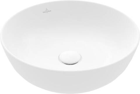 Villeroy & Boch Artis opzetwastafel rond Ø43 cm zonder kraangat zonder overloop met bevestigingsset CeramicPlus stone white