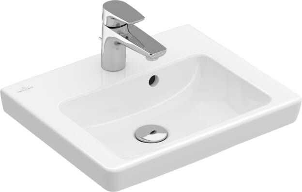 Villeroy & Boch Subway 2.0 fontein rechthoek 45x37cm met kraangat en overloop wit alpin - Foto 1
