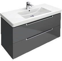 Villeroy & Boch Subway 2.0 wastafelonderkast 98x52cm glossy grijs