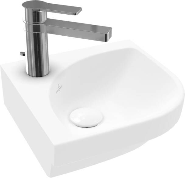 Villeroy & Boch Subway 3.0 hoekfontein met CeramicPlus en kraangat zonder overloop 32 x 32 x 14 5 cm stone white - Foto 1