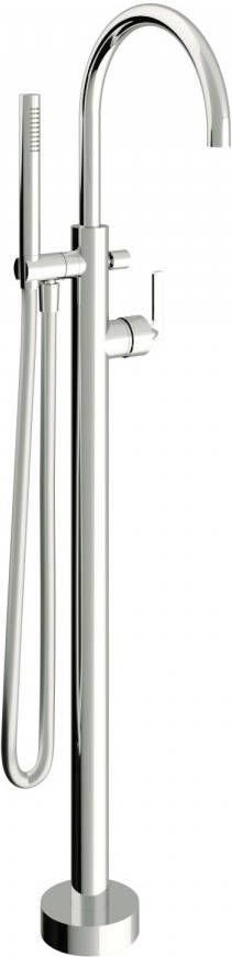 Vtwonen Grip vrijstaande badkraan met strakke greep en staafhanddouche 102 4 x 18 9 cm chroom