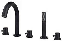 Xellanz Badkraan Caral Mengkraan Inbouw Rond Mat Zwart 3 Greeps 5 Gats met Handdouche - Foto 4